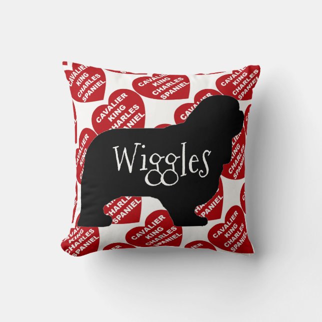 For the Love of a Cavalier King Charles Spaniel Throw Pillow (Front)