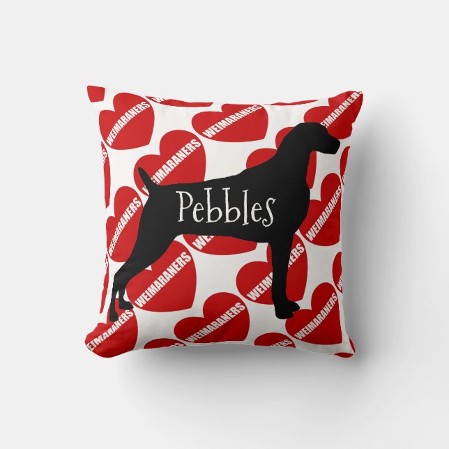 For the Love of a Weimaraner Dog Throw Pillow (Front)
