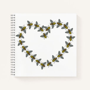 ‘For The Love of Bees’ Heart Design Notebook