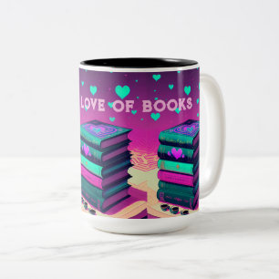 For The Love Of Books Two-Tone Coffee Mug