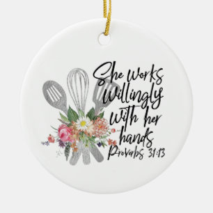 For the love of cooking ceramic ornament