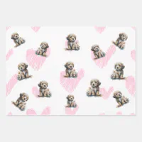 Loving Floral & Foliage Pet Paw Print Wrapping Paper Sheets