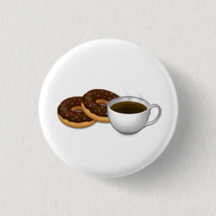 For the love of Donuts and Coffee! Pinback Button