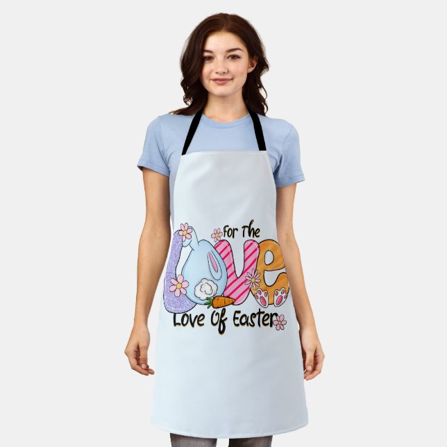 For The Love of Easter - Cute Bunny & Eggs Apron (Worn)