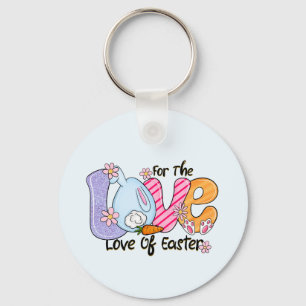 For The Love of Easter - Cute Bunny & Eggs Keychain