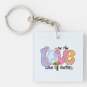 For The Love of Easter - Cute Bunny & Eggs Keychain