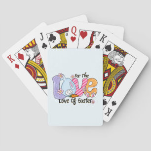 For The Love of Easter - Cute Bunny & Eggs Poker Cards