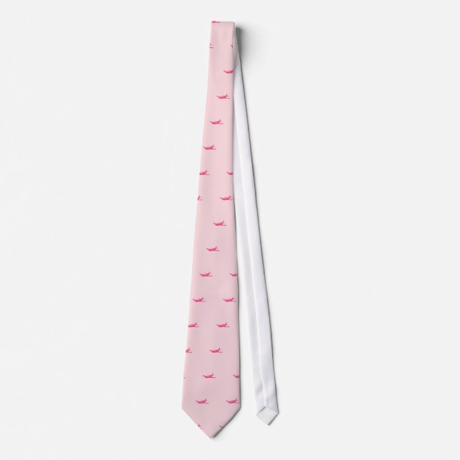 For the love of flying pink theme airplane tie (Front)