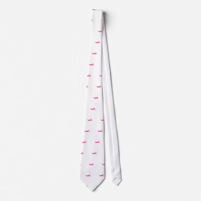 For the love of flying simple pink airplane tie (Front)