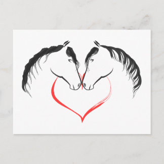 For the love of horses postcard