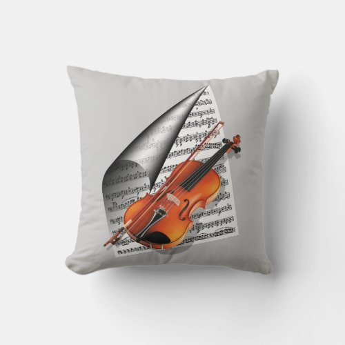 For the love of music throw pillow
