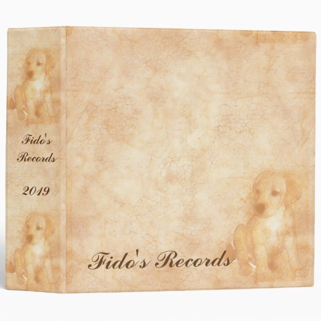 For the love of Puppies Custom 3 Ring Binder (Front/Spine)