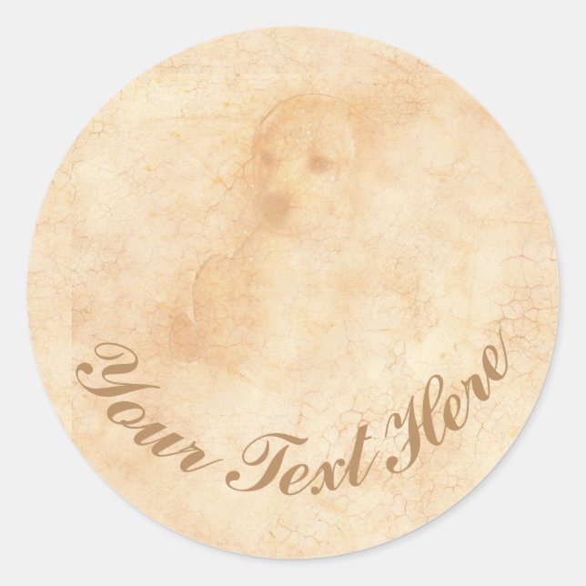 For the Love of Puppies Custom Classic Round Sticker (Front)