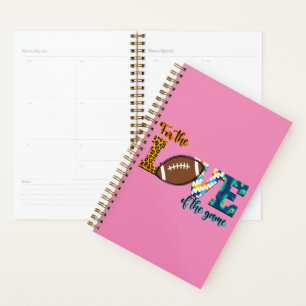For The Love Of The Game Football Mom Leopard Planner