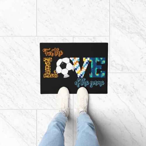 For The Love Of The Game Soccer Mom Leopard Doormat