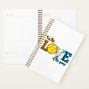 For The Love Of The Game Softball Mom Leopard Planner