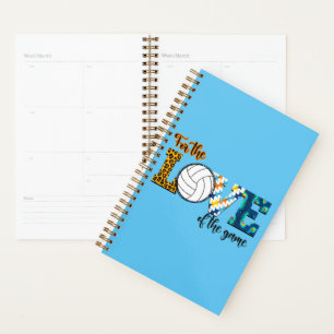 For The Love Of The Game Volleyball Mom Leopard Planner