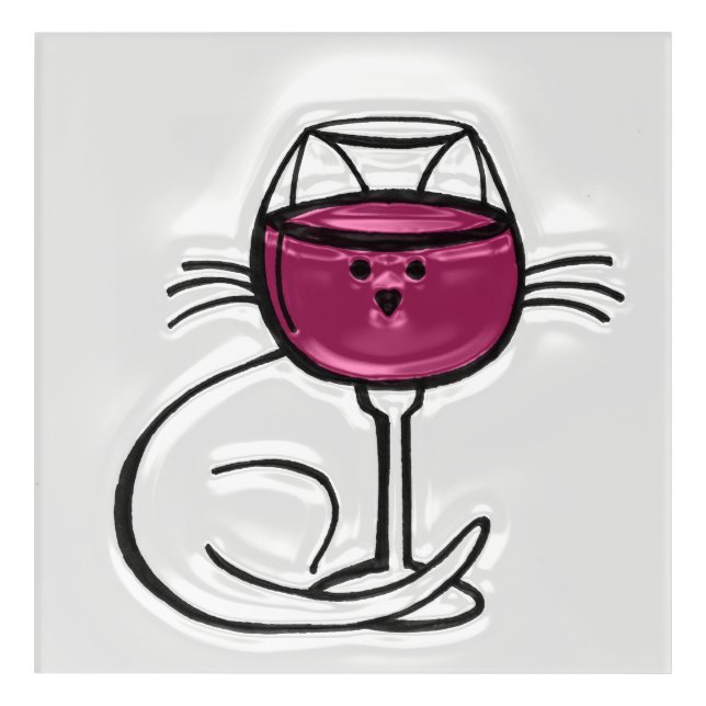 For the LOVE of Wine & Cats Acrylic Wall Art (Front)
