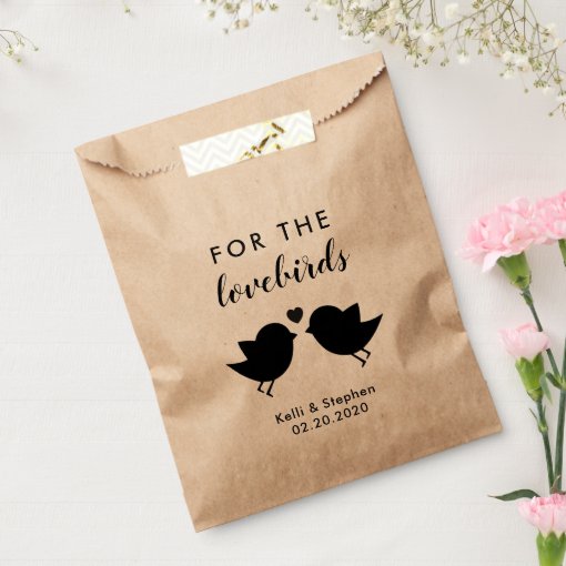 For the Lovebirds, Wedding Send Off Bird Seed Bags Zazzle
