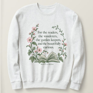 For the Readers — Book & Mallow Flowers T-Shirt Sweatshirt