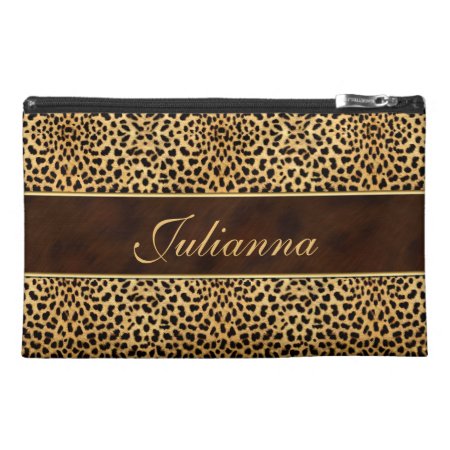 For The Traveler Cheetah Print And Stiletto Travel Accessory Bag