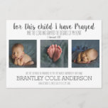 For This Child I have Prayed Birth Announcement