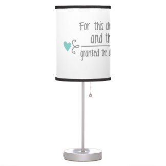 For This Child I Have Prayed Boy's Nursery Quote Table Lamp