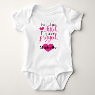 For This Child I Have Prayed Personalized Bodysuit
