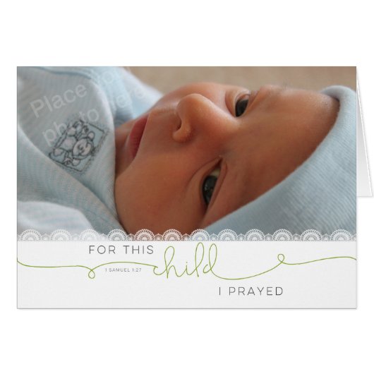 For this Child I Prayed - 1 Samuel 1:27 Cards (Front Horizontal)