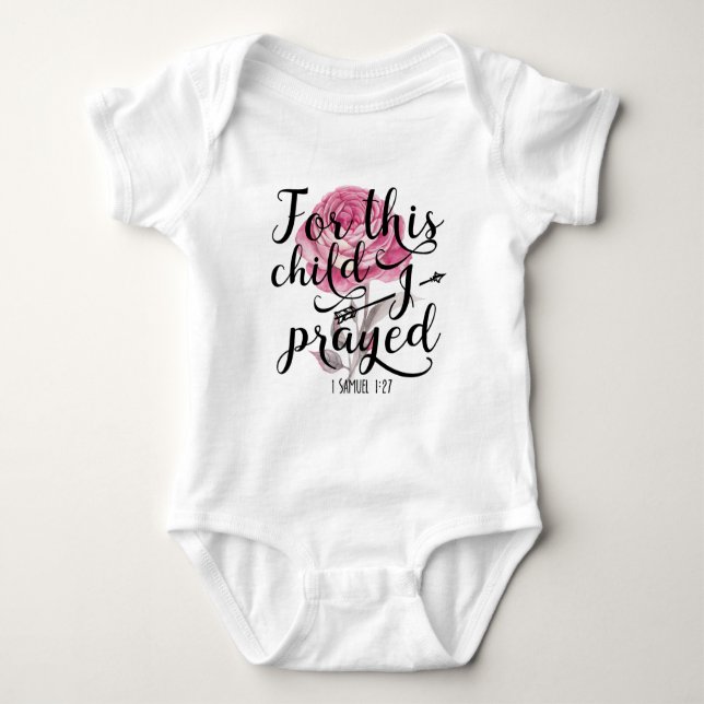 For This Child I Prayed - Bible Verse Baby Bodysuit (Front)