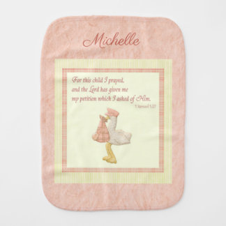 For this child I prayed - Daughter - I Samuel 1:27 Baby Burp Cloth