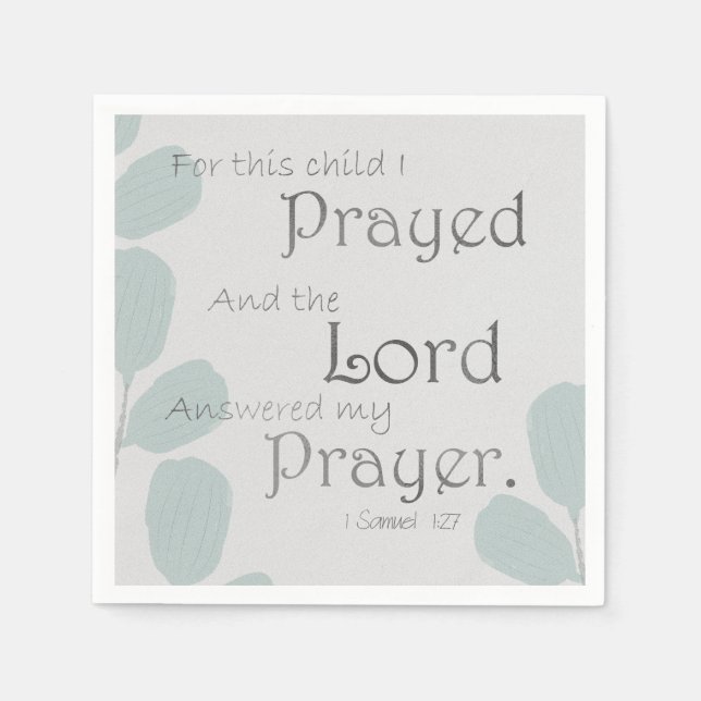 For this Child  I Prayed Napkins (Front)