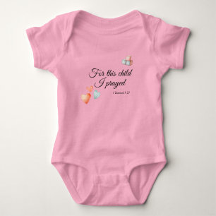 For This Child I Prayed-Teddy Bear On The Moon Baby Bodysuit