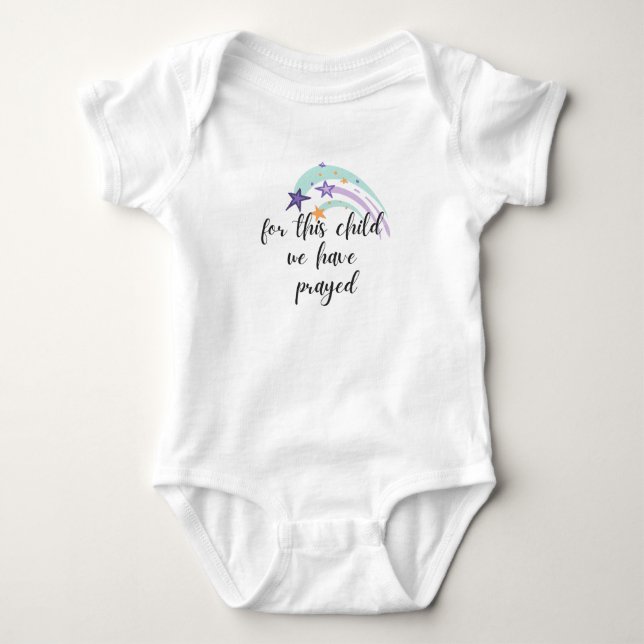 For This Child We Have Prayed Baby Baby Bodysuit (Front)