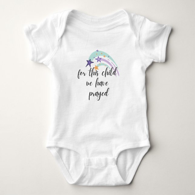 For This Child We Have Prayed Baby Bodysuit (Front)