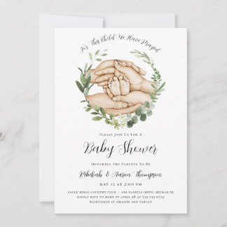 For This Child We Have Prayed Baby Shower Invite