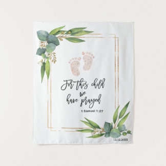 For This Child We Have Prayed Bible Verse Tapestry
