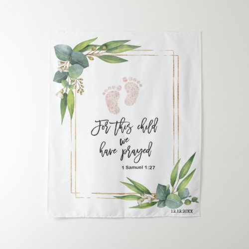 For This Child We Have Prayed Bible Verse Tapestry