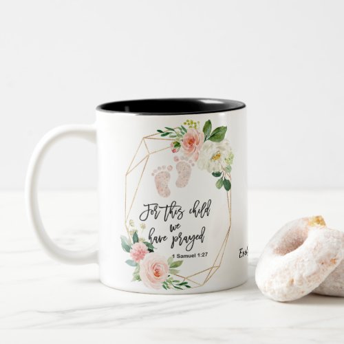 For This Child We Have Prayed Bible Verse Two_Tone Coffee Mug