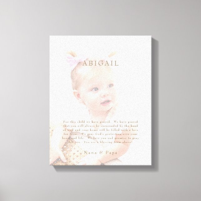 For this Child We have Prayed Photo  Canvas Print (Front)