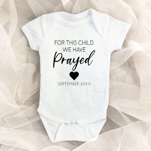 For This Child We Prayed Pregnancy Announcement Baby Bodysuit