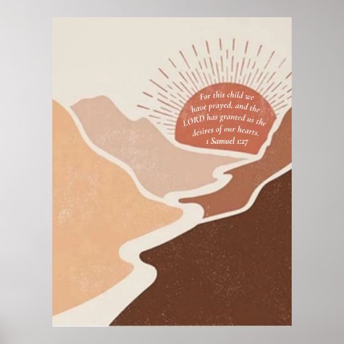 For this child we prayed Scripture  Nursery Art Poster