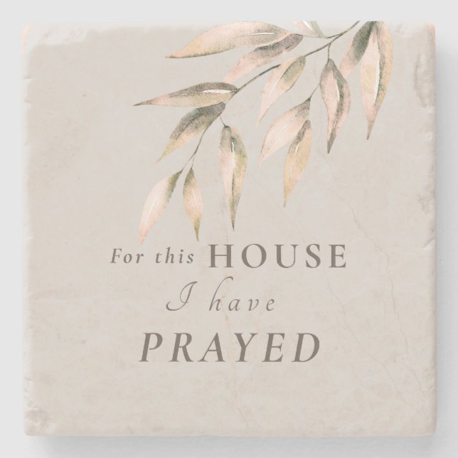 For This House I have Prayed Fall Foliage Stone Coaster (Front)