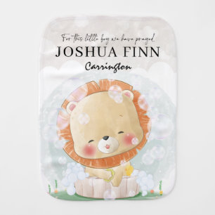 For This Little Boy Girl We Have Prayed Lion Cub Baby Burp Cloth