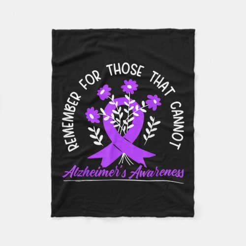 For Those Cannot Flower Ribbon Alzheimerheimer Awa Fleece Blanket