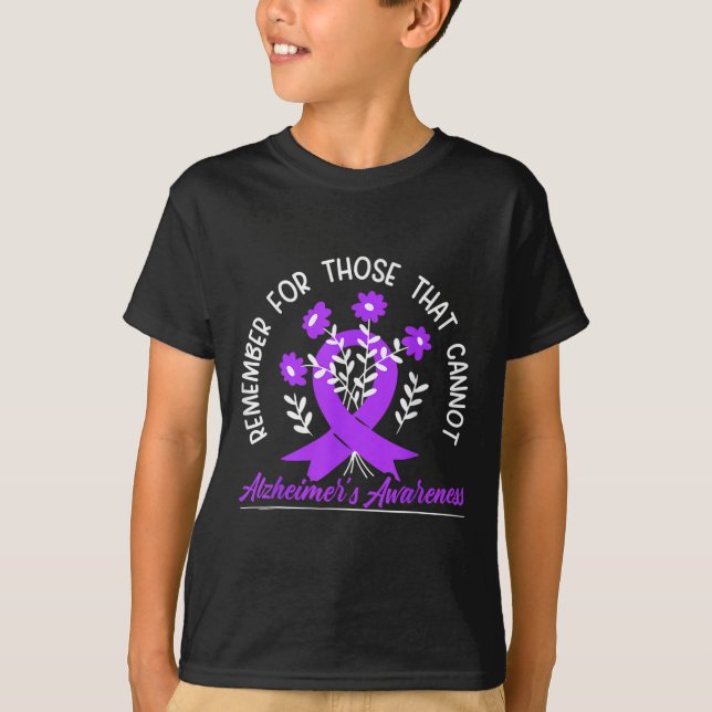 For Those Cannot Flower Ribbon Alzheimerheimer Awa T-Shirt (Front)