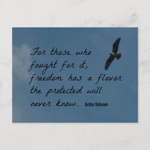 For those who fought for it, freedom has a flavor postcard