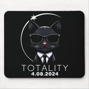 For Totality Solar Eclipse Cat Sunglasses Mouse Pad