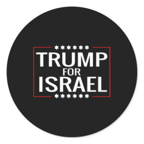 For Trump 2020 Hebrew Rally Sign-jewish Israel  Classic Round Sticker