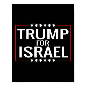 For Trump 2020 Hebrew Rally Sign-jewish Israel  Poster